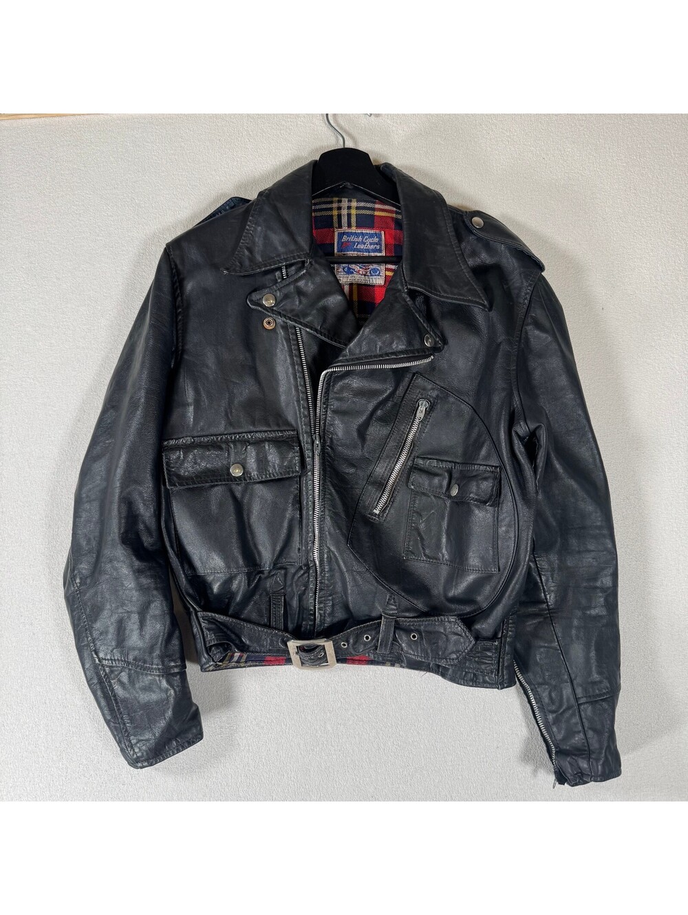 British Cycles 60s D Pocket Perfecto Leather Jacket Sz M